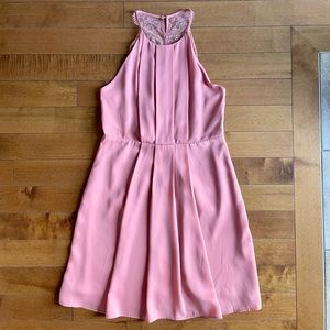 Twik | Pink pleated a-line lace dress